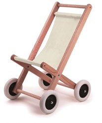 Egmont Toys Silla de paseo de madera con tela natural 40x59x38 cm