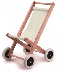 Egmont Toys Silla de paseo de madera con tela natural 40x59x38 cm