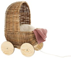 Egmont Toys cochecito muñecas ratán pequeño - carrito juguete 28x23x37 cm