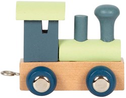 Small Foot tren de letras de madera Polar - tren de juguete azul verde decoración