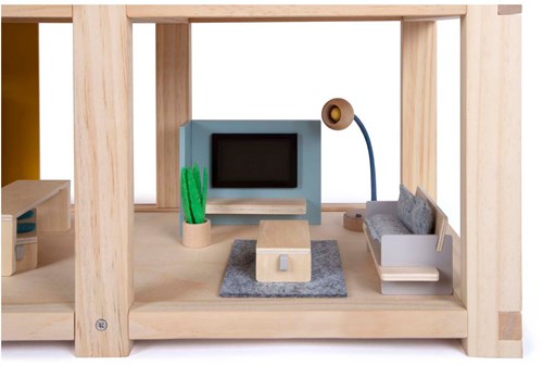 Small Foot casa de muñecas de madera con muebles - juguete casa de muñecas-2