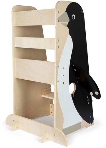 Small Foot torre de aprendizaje de madera pingüino Wild Life - taburete Montessori 92cm-2