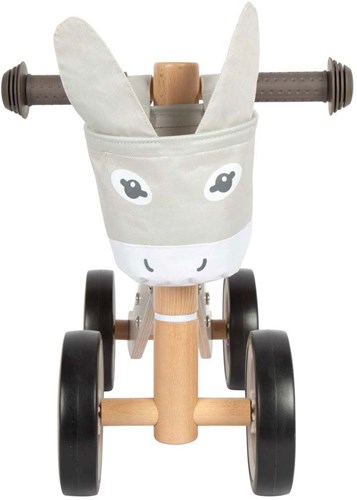 Small Foot bicicleta de equilibrio de madera burro con bolsa de manillar - gris - juguete para niños pequeños-3
