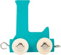 Small Foot tren de letras de madera azul L set de tren de juguete 12 piezas
