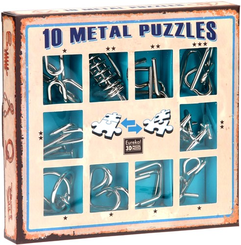 Eureka Metal Puzzle set - 10 Metal Puzzles Set Blue (only available in display 52473355)
