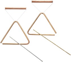 Choroi set de triángulo bronce pequeño - instrumento musical martillado juguete