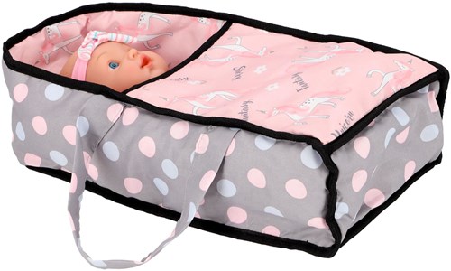 Cochecito de muñecas 2 en 1 gris/rosa - Carrito de juguete para muñecas bebé-2