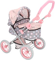 Cochecito muñecas gris rosa con bolsa cuidado 65x35,5x75 cm juguete