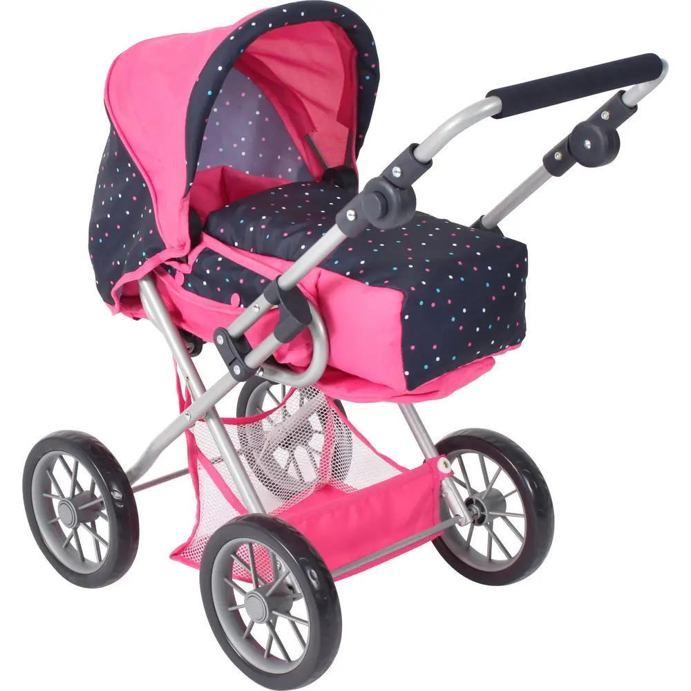 Bayer Chic 2000 cochecito de muñecas Leni rosa confetti ajustable 3-en-1