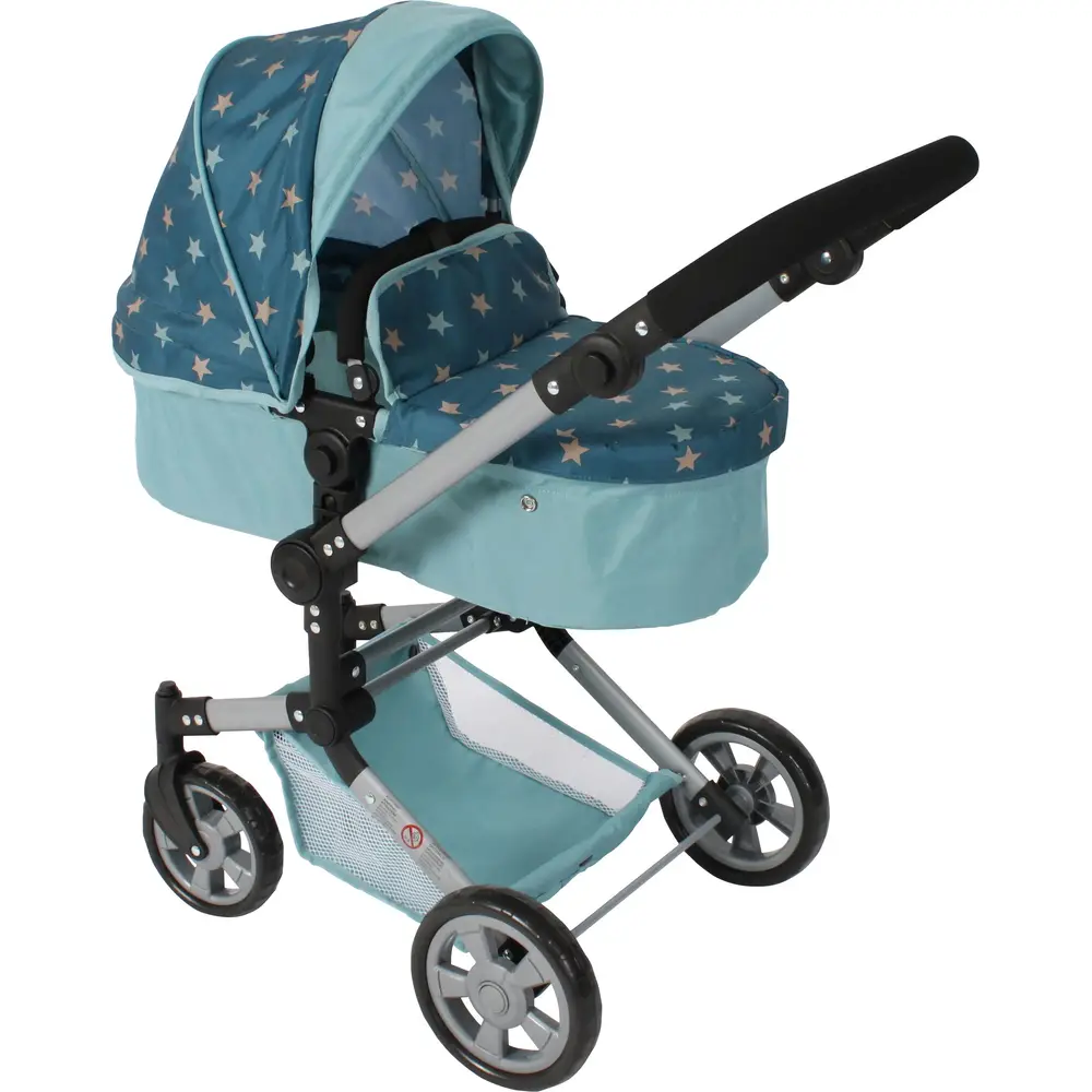Bayer Chic 2000 cochecito para muñecas LINUS turquesa - carrito ajustable