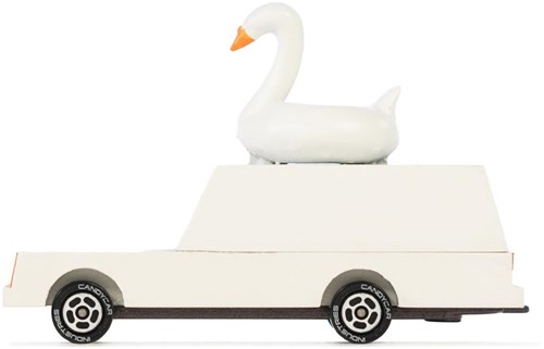 Candylab coche de juguete de madera - Candycar White Swan Wagon diseño retro