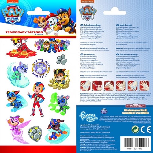 Totum tatuajes PAW Patrol - tatuajes infantiles multicolor set 12 unidades-3