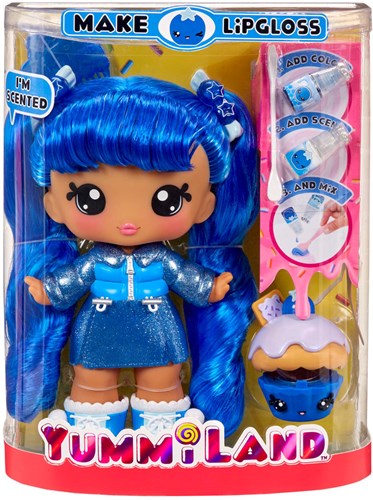Muñeca Yummiland Rory Blueberry con mascota lipgloss - gran mini muñeca