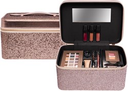 Beautycase maletín maquillaje infantil bronce lujo con espejo y accesorios