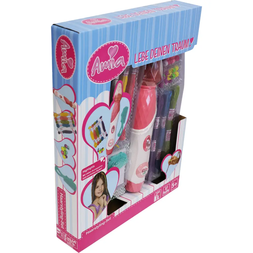 Amia set de peluquería - set de juguetes para niños - 37 piezas - diversión creativa