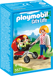 Playmobil City Life Mother with Twin Stroller figura de construcción