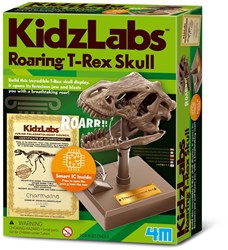 4M Cráneo de T-Rex rugiente juguete - kit educativo de dinosaurio para construir