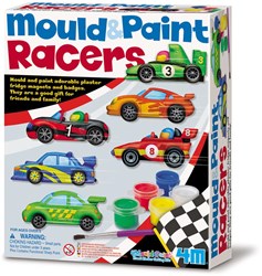 4M Moldea y Pinta Coches de Carreras - Kit Creativo de Yeso