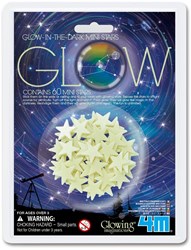 4M Mini estrellas blancas fosforescentes - 60 unidades decoración infantil