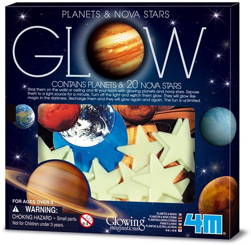 4M planetas y estrellas que brillan en la oscuridad - Set NOVA fosforescente