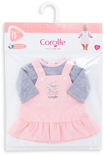 Corolle vestido de muñeca con camiseta - Ropa muñeca 36cm rosa gris