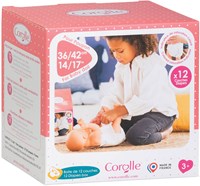 Corolle pañales muñeca bebé blanco - set de 12 para muñecas 36-42 cm