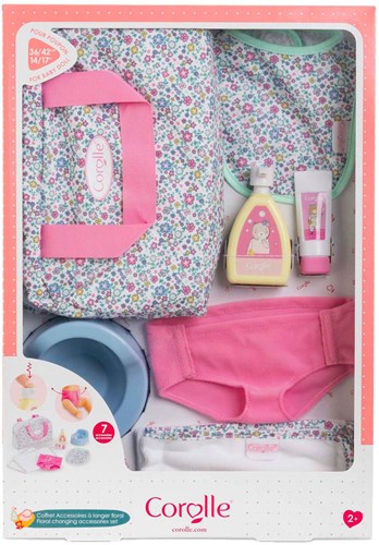 Corolle accesorios pañal set flores muñeca bebé - bolsa pañal muñecas 36cm
