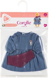 Corolle ropa de muñeca vestido vaquero con bufanda para muñeca 30cm denim