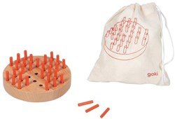 Goki juego de madera Solitario en bolsa de algodón para niños