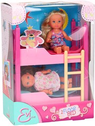 Cama litera de muñecas rosa de plástico para muñecas Evi Love - juguete