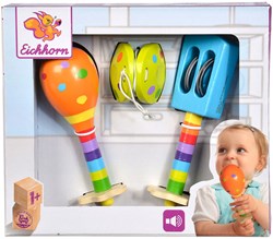 Eichhorn instrumentos musicales de madera set maracas juguete colorido niños