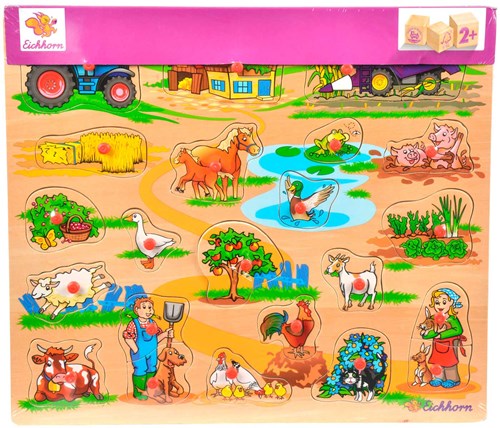 Eichhorn puzzle de madera mega con perillas - juguete educativo infantil-3