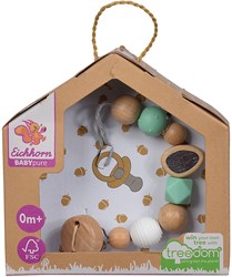 Eichhorn cadena chupete madera bebé multicolor juguete sensorial