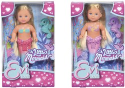 Figura de juego sirenita pequeña con aleta móvil y muñeca caballito de mar