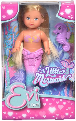 Figura de juego sirenita pequeña con aleta móvil y muñeca caballito de mar-3