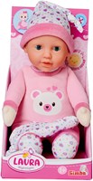 Simba muñeca bebé Laura con luz nocturna y música, muñeca de peluche 30cm