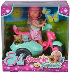 Scooter Friends mini muñeca con scooter y mascotas - juguete colorido