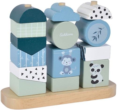 Eichhorn puzzle apilable de madera panda - juguete educativo 15 piezas