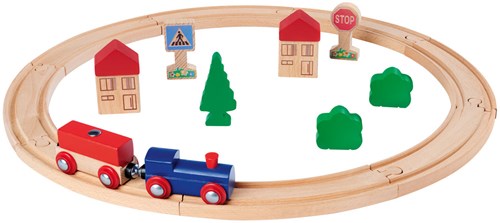 Eichhorn set de tren de madera juguete - madera FSC - 20 piezas