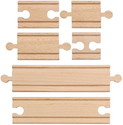 Eichhorn set de expansión de vías de tren de madera - 6 piezas juguete FSC