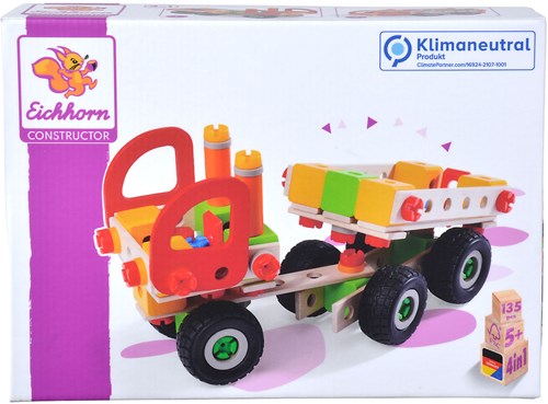 Eichhorn Constructor set de construcción camión - juguete de madera 135 piezas-2