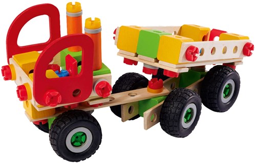 Eichhorn Constructor set de construcción camión - juguete de madera 135 piezas