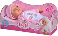 Simba muñeca bebé Laura con sonidos y ojos dormilones - muñeca 30cm juguete-2