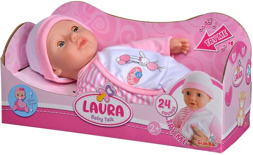 Simba muñeca bebé Laura con sonidos y ojos dormilones - muñeca 30cm juguete-2