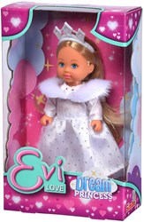 Muñeca mini princesa de ensueño muñeca de moda con pelo largo y vestido de invierno blanco
