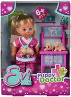 Muñeca mini veterinaria set de juego con accesorios y cachorros
