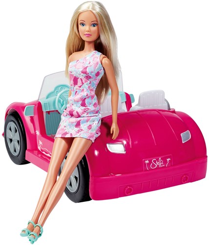 Steffi Love muñeca fashion coche cabrio juguete rosa para niños-3
