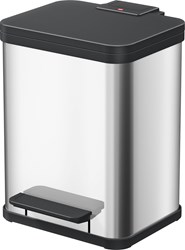 Hailo cubo de basura pedal separador de residuos acero inoxidable 2 x 9 litros - soft close