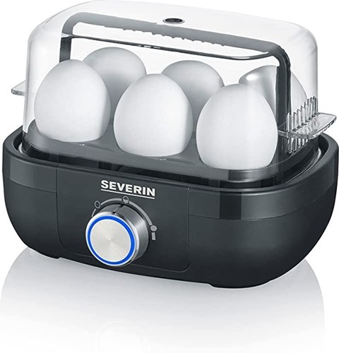 Severin Hervidor de huevos eléctrico 6 huevos negro mate sin BPA aparato cocina