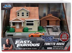 Jada Toys Fast & Furious juguete diorama casa de Dom con vehículos